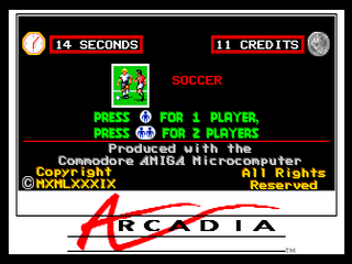 World Trophy Soccer (c) 1989 Arcadia Systems