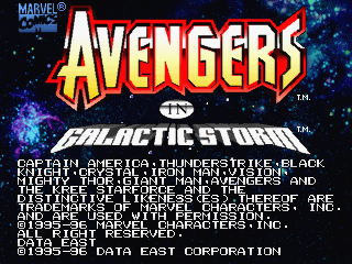 Avengers In Galactic Storm (c) 1995 Data East