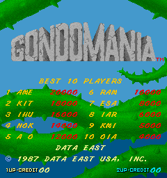 Gondomania (C) 1987 Data East