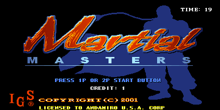 Martial Masters (c) 2001 IGS