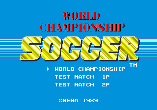 World Championship Soccer (c) 07/1989 Sega
