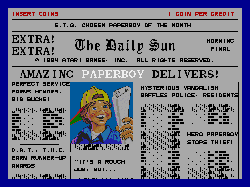 Paperboy (c) 1984 Atari Games