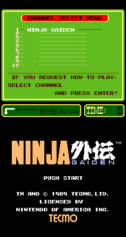 Ninja Gaiden (C) 1989 Tecmo