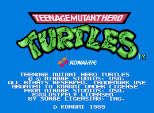 Teenage Mutant Hero Turtles (C) 10/1989 Konami