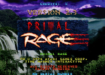 Primal Rage Version 2.3 (C) 1994 Atari