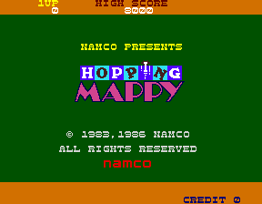 Hopping Mappy (c) 04/1986 Namco
