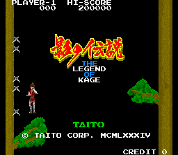 The Legend of Kage (C) 1984 Taito