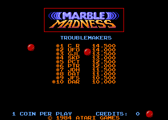 Marble Madness (C) 1984 Atari