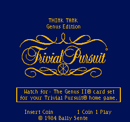 Trivial Pursuit (Think Tank - Genus I) (C) 1984 Bally/Sente